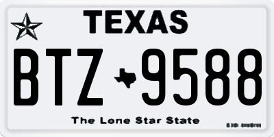 TX license plate BTZ9588