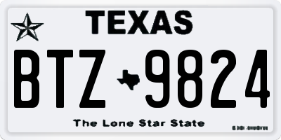 TX license plate BTZ9824