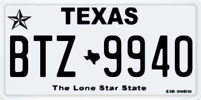 TX license plate BTZ9940