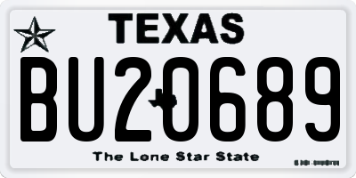 TX license plate BU20689