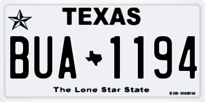 TX license plate BUA1194