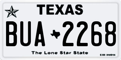 TX license plate BUA2268