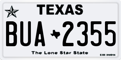 TX license plate BUA2355
