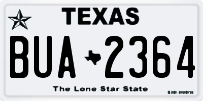 TX license plate BUA2364