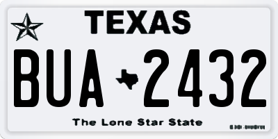 TX license plate BUA2432