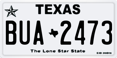 TX license plate BUA2473