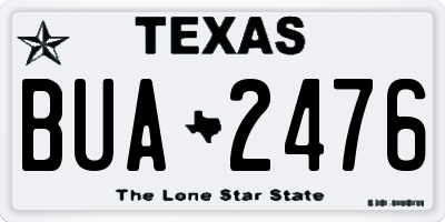 TX license plate BUA2476