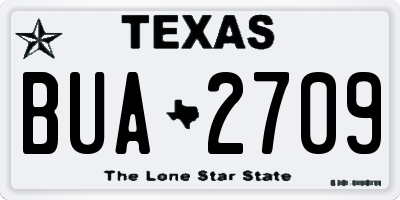 TX license plate BUA2709