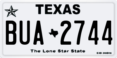 TX license plate BUA2744