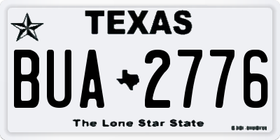 TX license plate BUA2776