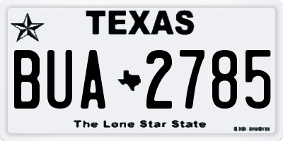 TX license plate BUA2785