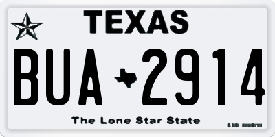 TX license plate BUA2914