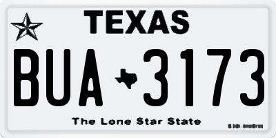 TX license plate BUA3173