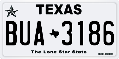 TX license plate BUA3186