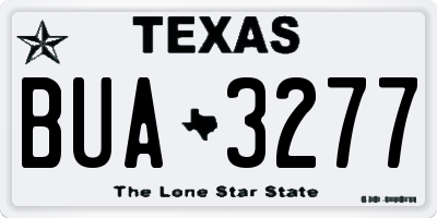 TX license plate BUA3277