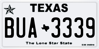 TX license plate BUA3339
