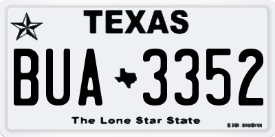 TX license plate BUA3352