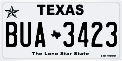 TX license plate BUA3423