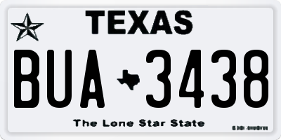 TX license plate BUA3438