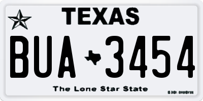 TX license plate BUA3454