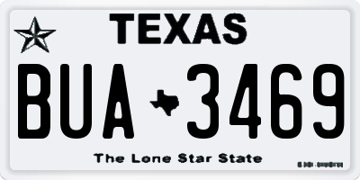 TX license plate BUA3469