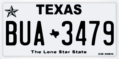TX license plate BUA3479