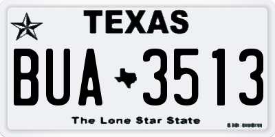 TX license plate BUA3513