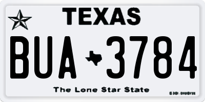 TX license plate BUA3784