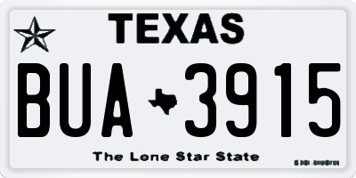 TX license plate BUA3915
