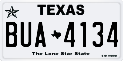 TX license plate BUA4134