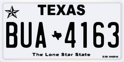 TX license plate BUA4163