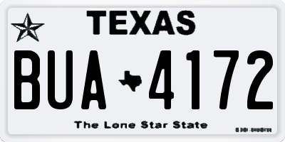 TX license plate BUA4172
