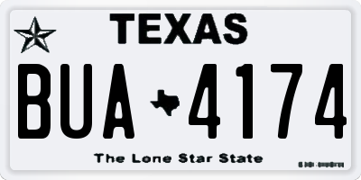 TX license plate BUA4174