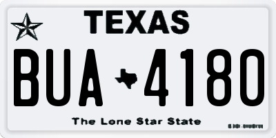 TX license plate BUA4180