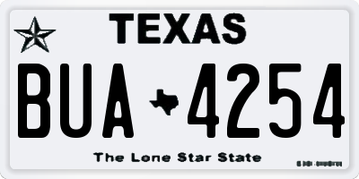 TX license plate BUA4254