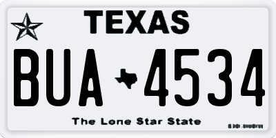 TX license plate BUA4534