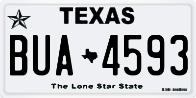 TX license plate BUA4593