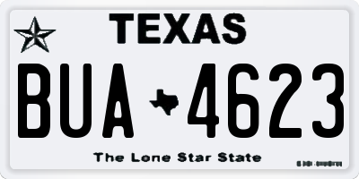 TX license plate BUA4623