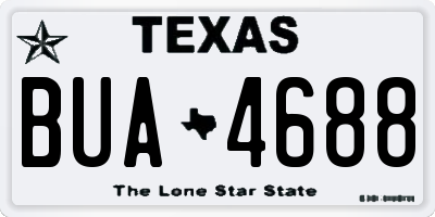 TX license plate BUA4688