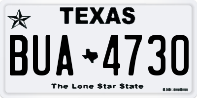 TX license plate BUA4730