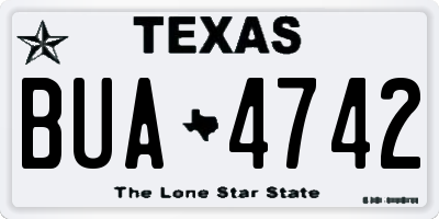 TX license plate BUA4742