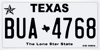 TX license plate BUA4768
