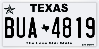 TX license plate BUA4819