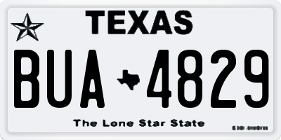 TX license plate BUA4829