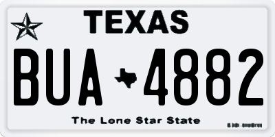 TX license plate BUA4882