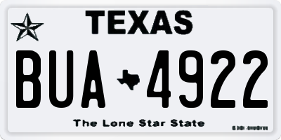 TX license plate BUA4922
