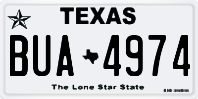 TX license plate BUA4974