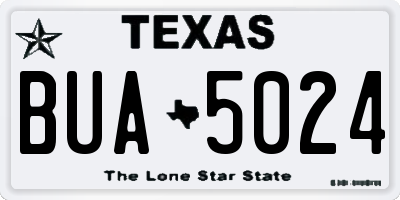 TX license plate BUA5024