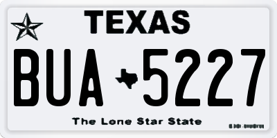 TX license plate BUA5227