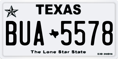 TX license plate BUA5578